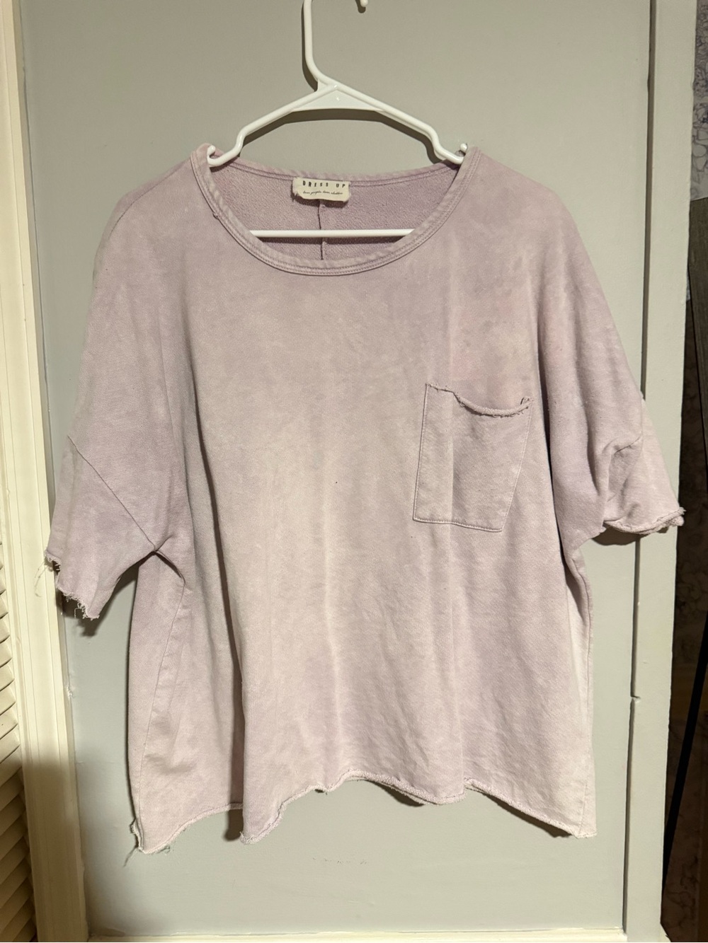 Relaxed Washed Lilac Short-Sleeve Pocket Tee - Women's Casual Top